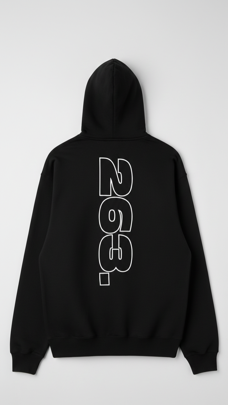 263 Black plain Unisex Hoodie